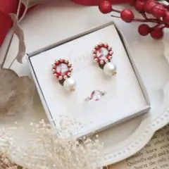 Asahi art style 限定品 ビーズのイヤリングとリングのセット