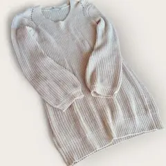 moussy マウジー ボリューム袖 Vネック 長袖ニット チュニック