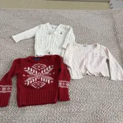 Ralph Lauren 赤 ニットカーディガン