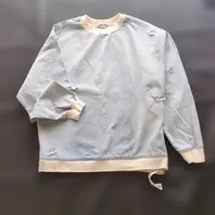 【美品】ZARA ザラ メンズ ダメージデニム スウェット プルオーバー　S
