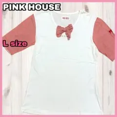 ピンクハウス PINK HOUSE 半袖Tシャツ ギンガムチェック プリントロゴ