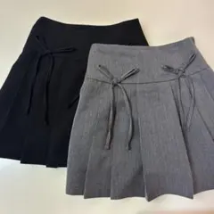 リボンプリーツキュロットスカート2枚セット　Sサイズのサムネイル