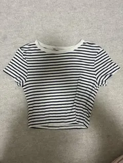ZARA ボーダー ミニ丈 Tシャツのサムネイル