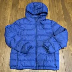 UNIQLO フード付きダウンコート 140サイズ 青