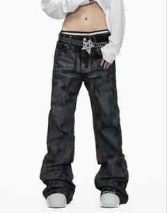 COZY WORLDWIDE RHINESTONE WASHED DENIM - メルカリ