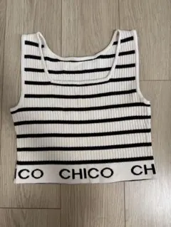 CHICO ストライプ ノースリーブ ニット