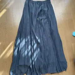 GLOBAL WORK グレー プリーツロングスカート F