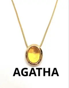 AGATHA アガタ ネックレス オーバル カボション アンバー ヴィンテージのサムネイル
