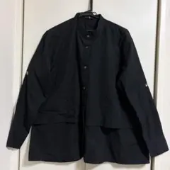 ユニクロ +J スーピマコットンシャツジャケット XL 黒 スタンドカラー