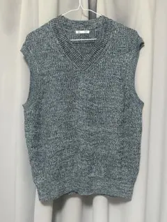 グレー ニット Vネック ベスト