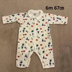 【匿名発送】プチバドー　襟付き　フランス　パリ柄　ロンパース 6m 67㎝