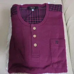DAKS バーガンディ 長袖カットソー L部屋着スムースクリスマスプレゼント