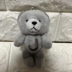 グレーのクマ型キーホルダー 約10cm