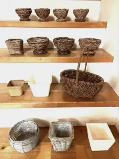 アレンジメントフラワー　バスケット　花器　14個セット