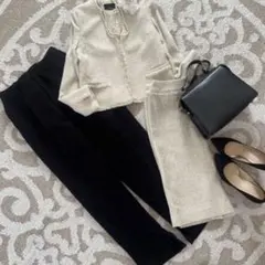 グリーンレーベルリラクシング　ノーカラーツイードジャケットスカートセットSサイズ