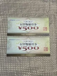 ☆匿名配送☆ヤマダホールディングス お買物優待券 500円×2枚
