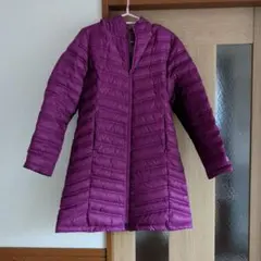パープルフード付き中綿ジャケット
