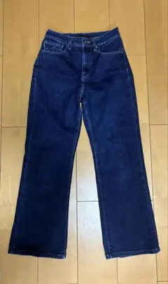 UNIQLO フレアハイライズジーンズ 23サイズ ネイビー