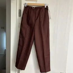 green label relaxingテーパードパンツベルト付 36ボルドー