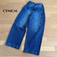 CYNICAL ストレッチゆるカーブデニム 裏起毛 インディゴブルー サイズ01