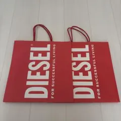 DIESEL 赤 ショッピングバッグ 2枚セット