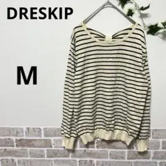 DRESKIP M クリーム色 ブラック セーター リボン 可愛い