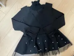 韓国服 パールベスト&タートルネックニット セット売り