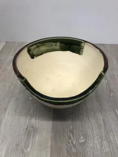 K72 レトロ 織部焼 瓶掛け 紅鉢風炉 茶道具 インテリア 現状品