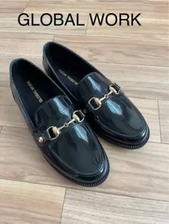 美品　GLOBAL WORK ローファー　黒　レインのサムネイル
