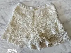 メゾピアノ　キュロットスカート　130 ホワイト　mezzo piano