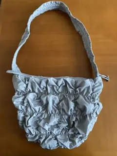 GUギャザーショルダーバッググレー