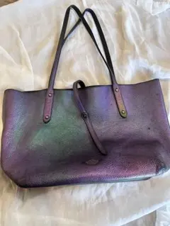 COACH レザートートバッグ パープル系