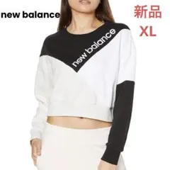 New Balance クロップド　スウェット ホワイト/ブラック/グレーのサムネイル