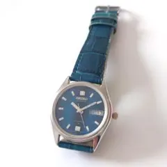 70年代SEIKO 自動巻き時計ブルー ジャンク品7009-3040　アラビア語