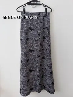 SENSE OF PLACE リーフ柄 タイトスカート