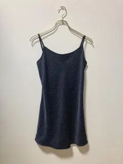 Brandymelvilleネイビー ドット柄水玉 ミニワンピースキャミワンピ