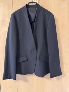 新品ノーカラージャケット ネイビーM