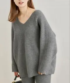 フレームワーク　ファーヤーン接結Vネックプルオーバー