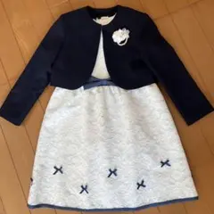 フォーマルドレス ネイビー ホワイトジャケット付き