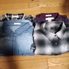 レディース　ユニクロ H&M シャツセット　Mサイズ　チェック　アウトドア