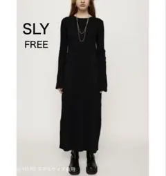 sly スライBACK SLIT CUT RIB L/OP ブラック FREE