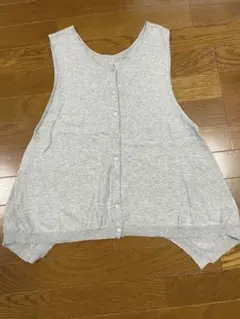 SALE❣️SO グレー ニットベスト ボタン付き　前後入れ替え可能 Aライン
