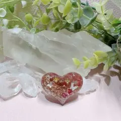 癒しのオルゴナイト❤️ストロベリークォーツ＋ムーンストーンのハート型♡