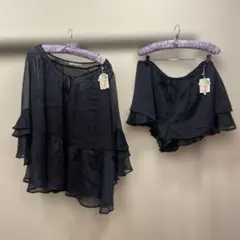 ネイビー フリル付きパジャマセット