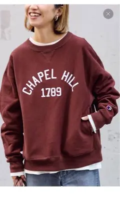 Champion 別注リバースウィーブ ロゴスウェットポケットプルオーバー