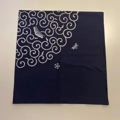 紺色 風呂敷 渦巻き模様　100×100センチ