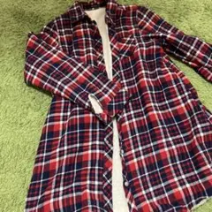 チェック柄ロングアウター