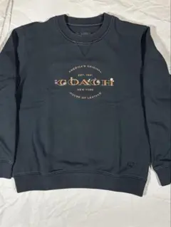 COACH コーチ スウェット トレーナー M 花柄 ロゴ ブラック