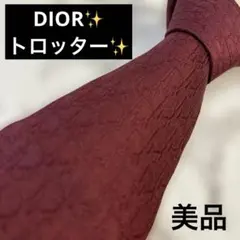DIOR ネクタイ　レッド　赤　トロッター　オブリーク　刺繍　総柄　人気　定番