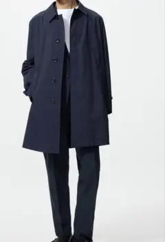 ユニクロ UNIQLO ステンカラーコート ネイビー